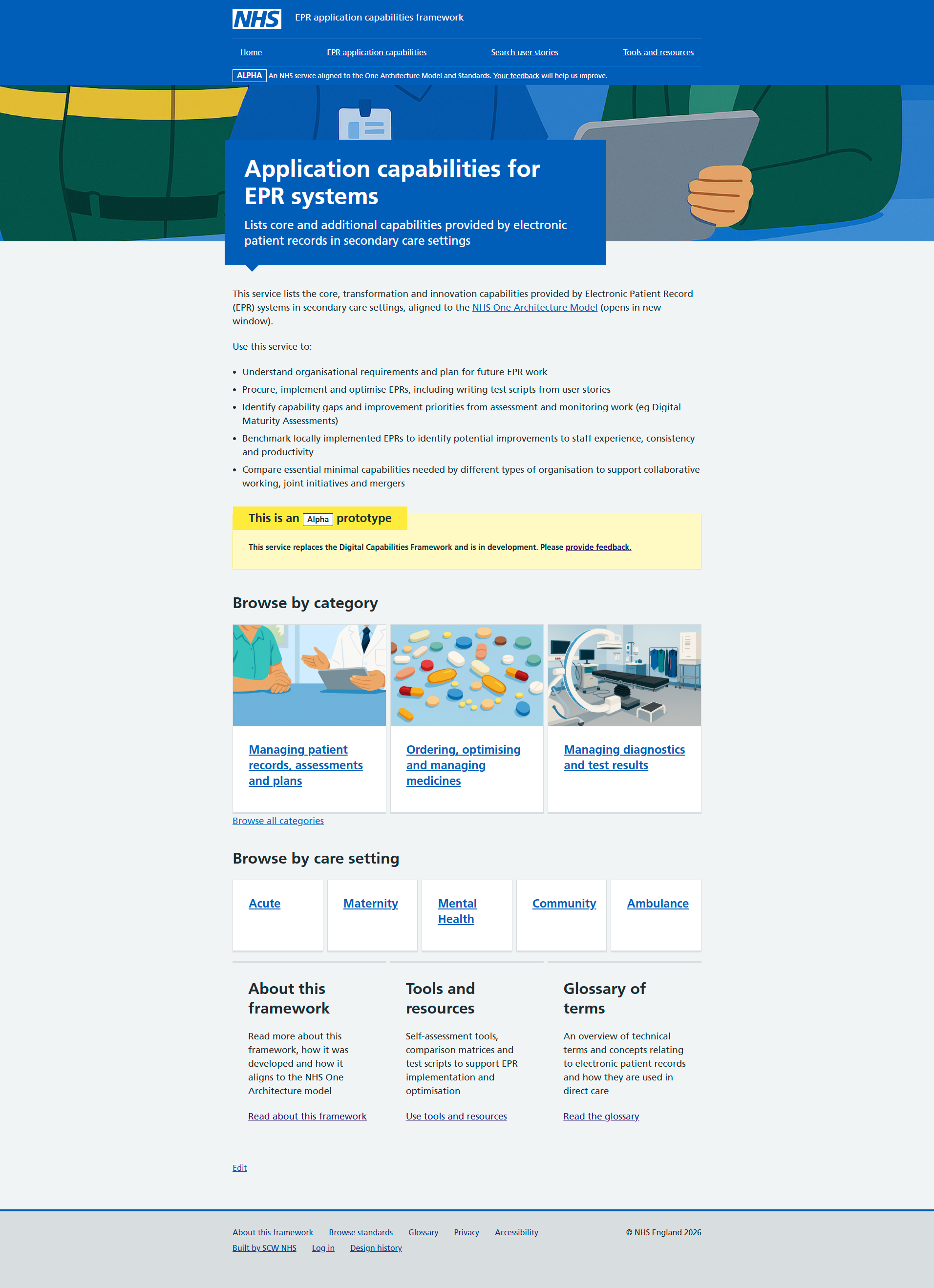 Final alpha homepage