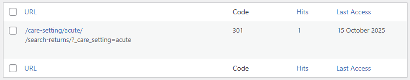 Redirection settings in WordPress